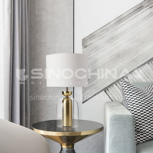 Fashion creative metal glass lamp simple post modern creative bedroom bedside table lamp   YDH-8276